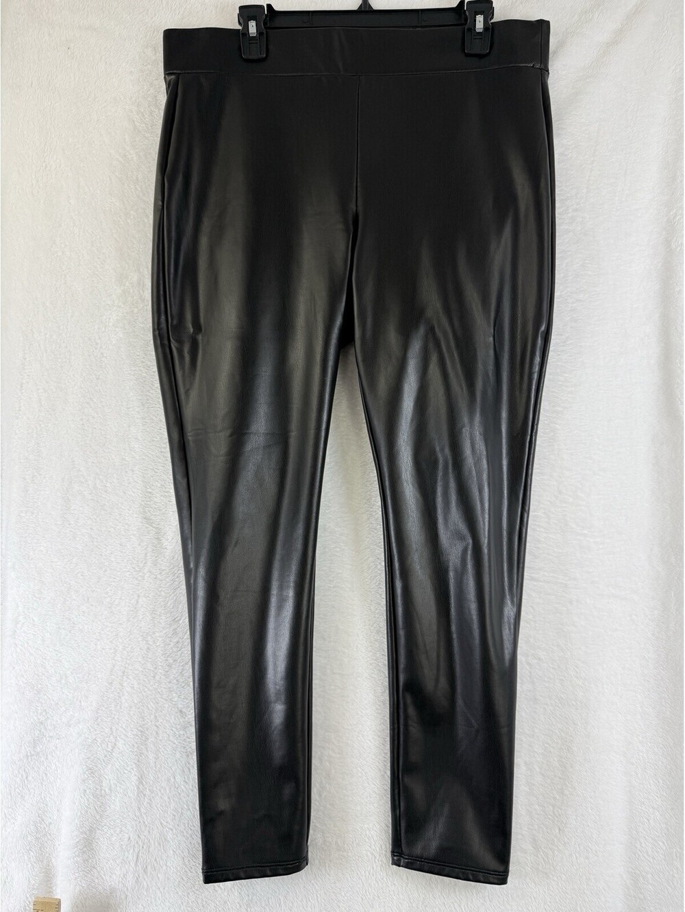 Loft Faux Leather Leggings Large Womens Black Pull On